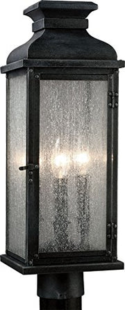 Visual Comfort Studio OL11107DWZ Pediment Three Light Post Lantern, Dark Weathered Zinc Alternate Image.jpg