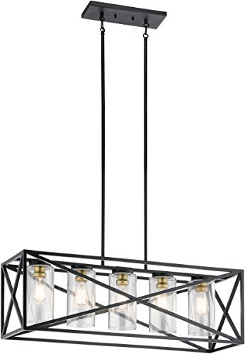 Kichler 44081BK Moorgate Five Light Linear Chandelier, Black Alternate Image.jpg