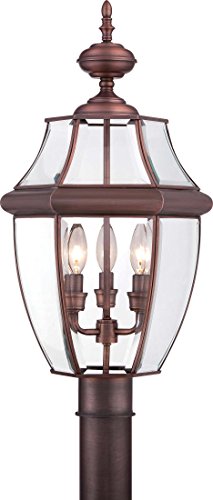 Quoizel NY9043AC Newbury Three Light Outdoor Post Lantern, Aged Copper Alternate Image.jpg