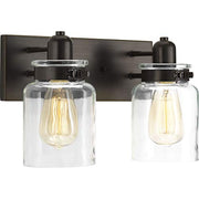 Progress P300046-020 Calhoun Collection Two-Light Antique Bronze Clear Glass Farmhouse Bath Vanity Light Alternate Image.jpg