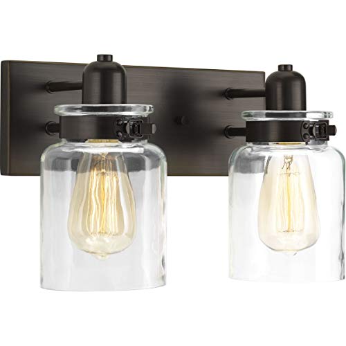 Progress P300046-020 Calhoun Collection Two-Light Antique Bronze Clear Glass Farmhouse Bath Vanity Light Alternate Image.jpg
