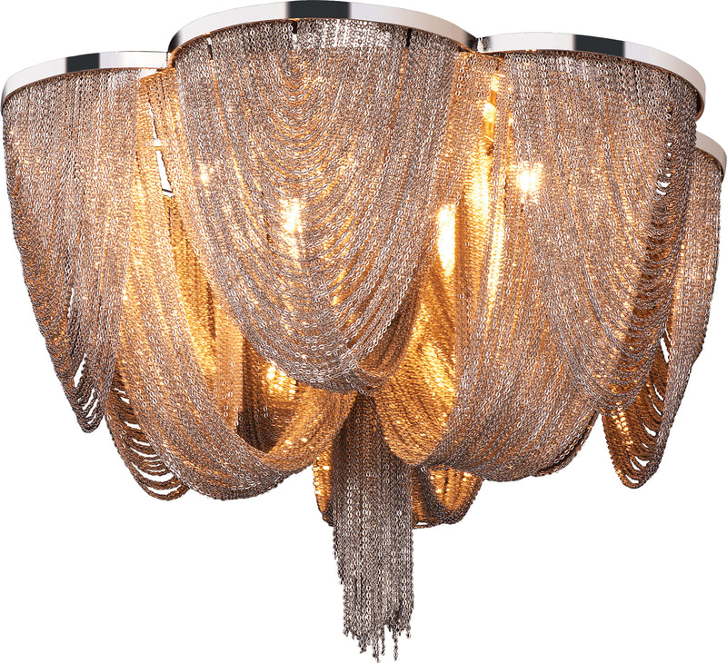 Maxim 21460NKPN Chantilly Six Light Flush Mount, Polished Nickel Main Image.jpg