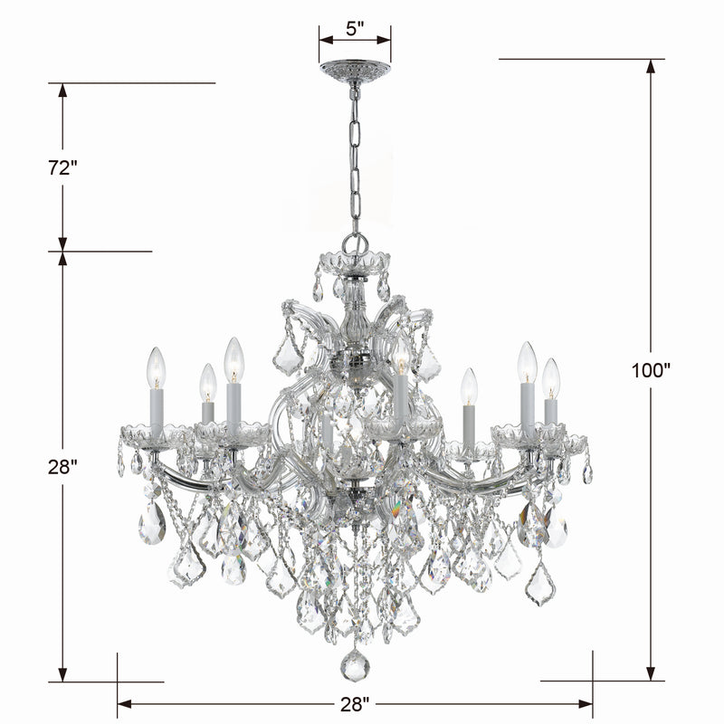 Crystorama 4409-CH-CL-MWP Maria Theresa Nine Light Chandelier Polished Chrome Alternate Image.jpg