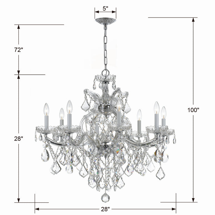 Crystorama 4409-CH-CL-SAQ Maria Theresa Nine Light Chandelier Polished Chrome Alternate Image.jpg