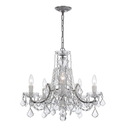 Crystorama 4476-CH-CL-MWP Maria Theresa Five Light Mini Chandelier Polished Chrome Alternate Image.jpg