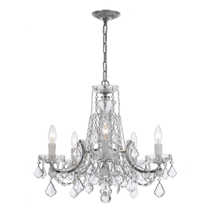 Crystorama 4476-CH-CL-MWP Maria Theresa Five Light Mini Chandelier Polished Chrome Alternate Image.jpg