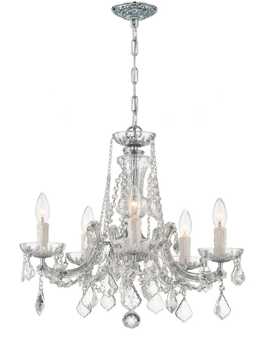 Crystorama 4476-CH-CL-MWP Maria Theresa Five Light Mini Chandelier Polished Chrome Main Image.jpg