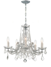 Crystorama 4476-CH-CL-S Maria Theresa Five Light Mini Chandelier Polished Chrome Main Image.jpg