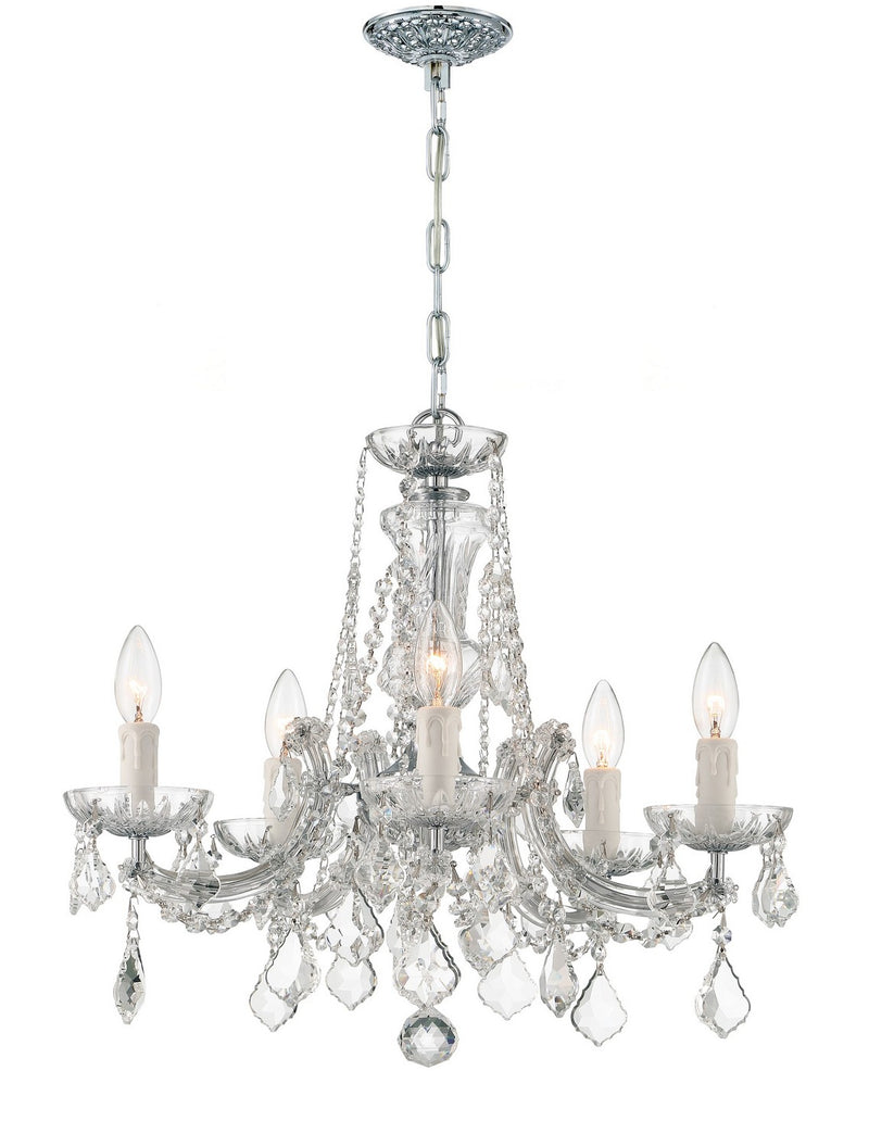 Crystorama 4476-CH-CL-S Maria Theresa Five Light Mini Chandelier Polished Chrome Main Image.jpg