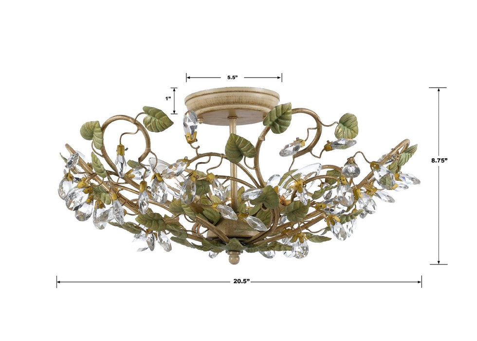 Crystorama 4840-CT Josie Five Light Semi Flush Mount Champagne Green Tea Alternate Image 2.jpg