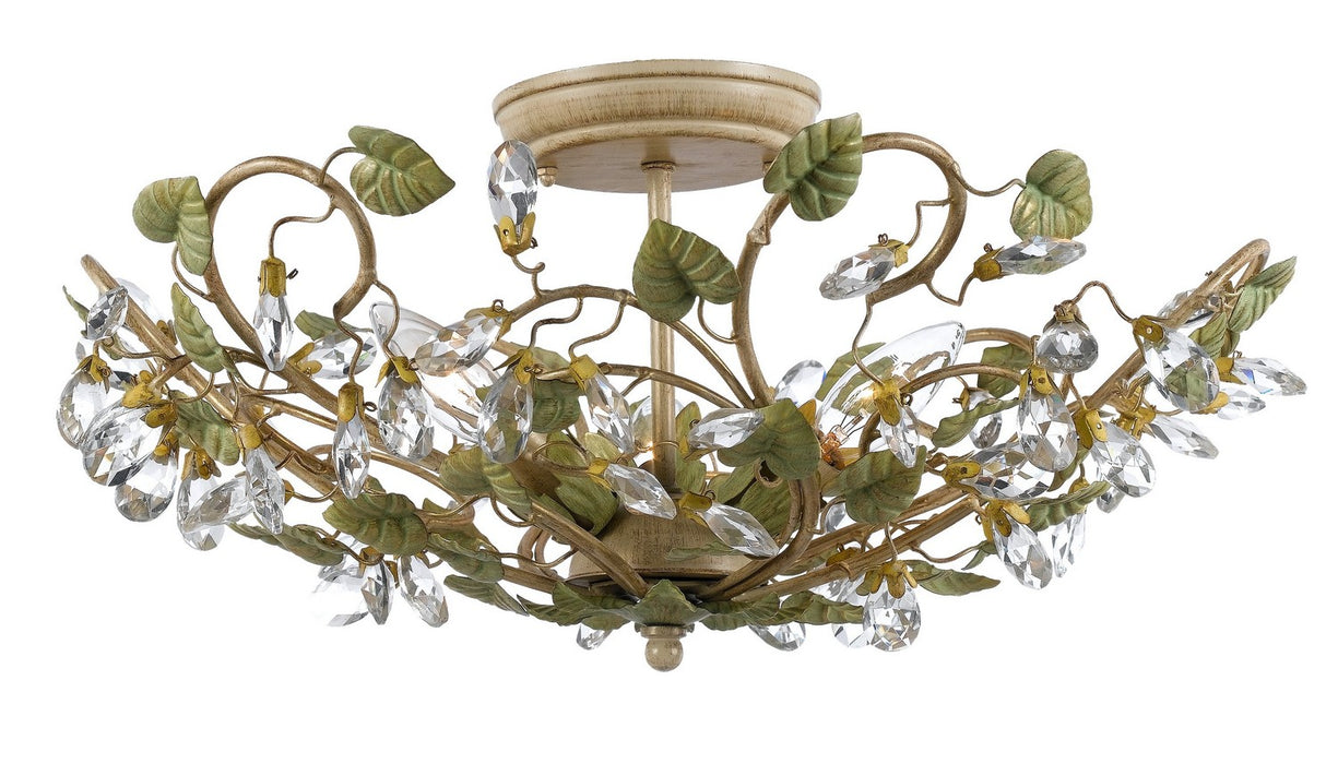Crystorama 4840-CT Josie Five Light Semi Flush Mount Champagne Green Tea Main Image.jpg