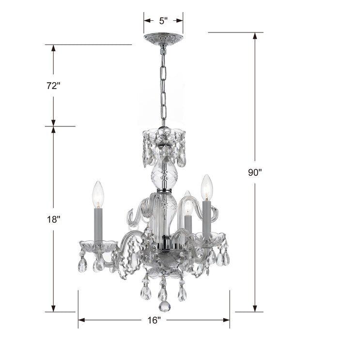 Crystorama 5044-CH-CL-SAQ Traditional Crystal Three Light Mini Chandelier Polished Chrome Alternate Image.jpg