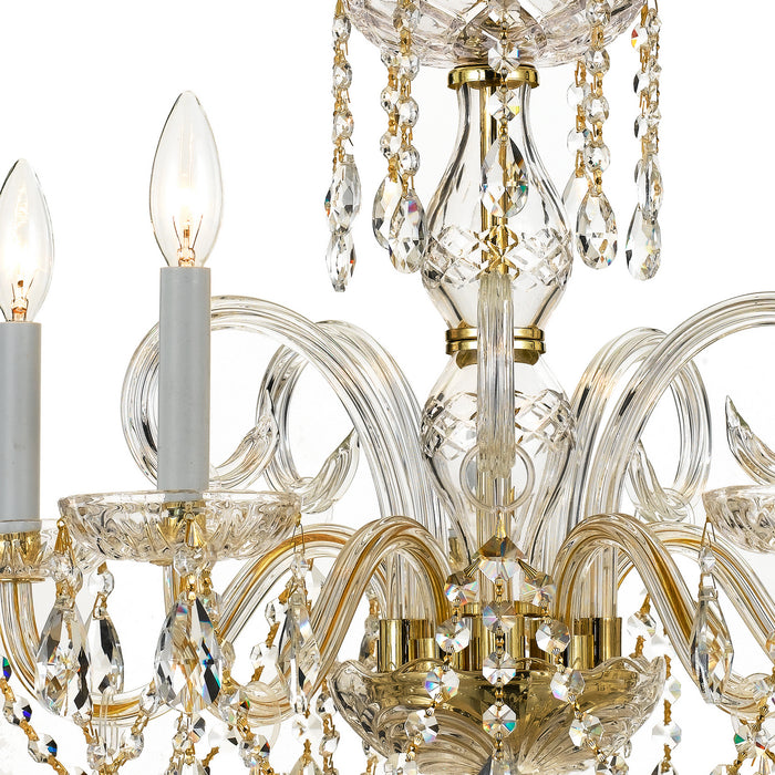 Crystorama 1005-PB-CL-MWP Traditional Crystal Five Light Chandelier Polished Brass Alternate Image 2.jpg