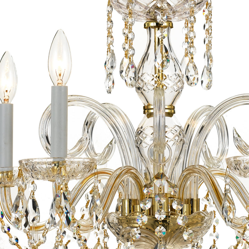 Crystorama 1005-PB-CL-S Traditional Crystal Five Light Chandelier Polished Brass Alternate Image 2.jpg