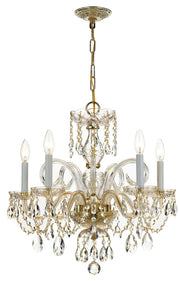 Crystorama 1005-PB-CL-S Traditional Crystal Five Light Chandelier Polished Brass Main Image.jpg