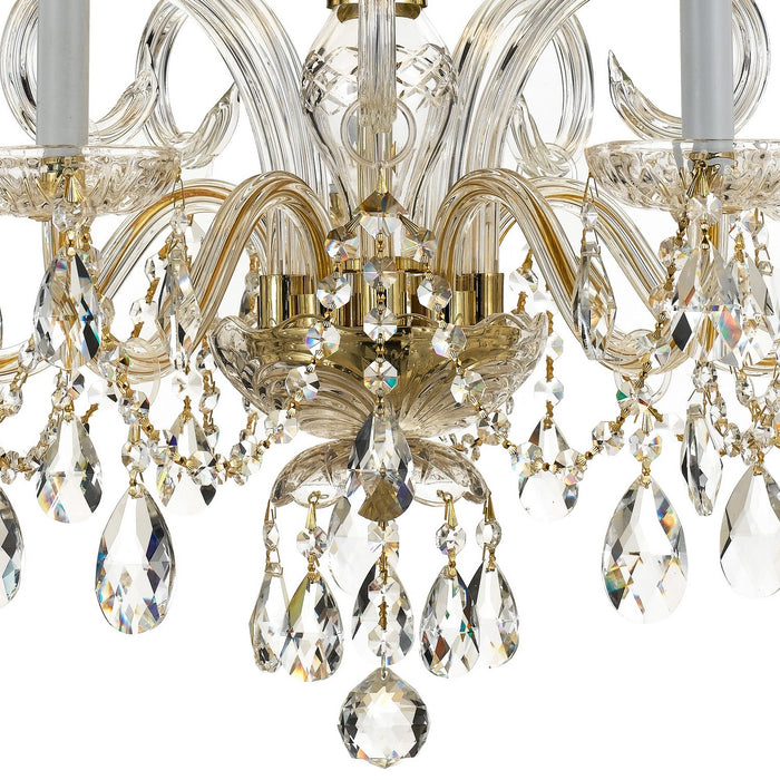 Crystorama 1005-PB-CL-SAQ Traditional Crystal Five Light Chandelier Polished Brass Alternate Image 4.jpg