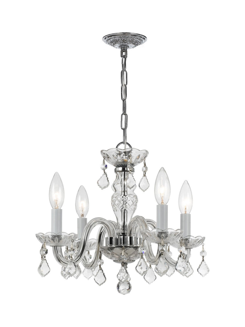 Crystorama 1064-CH-CL-MWP Traditional Crystal Four Light Mini Chandelier Polished Chrome Main Image.jpg
