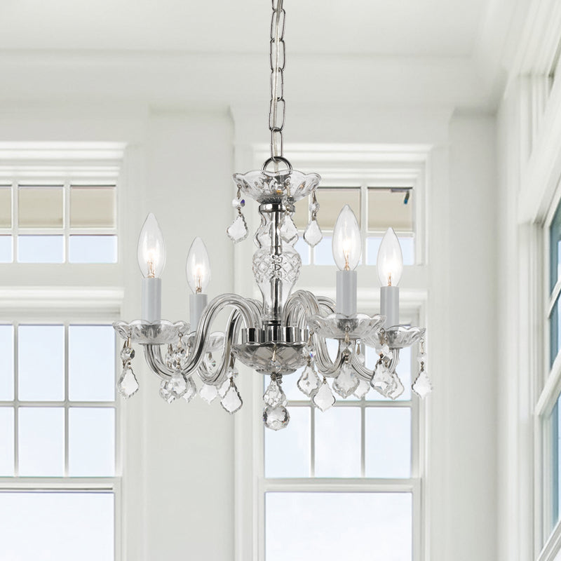 Crystorama 1064-CH-CL-SAQ Traditional Crystal Four Light Mini Chandelier Polished Chrome Alternate Image 4.jpg