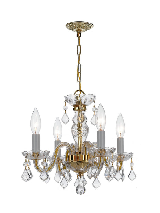 Crystorama 1064-PB-CL-MWP Traditional Crystal Four Light Mini Chandelier Polished Brass Main Image.jpg