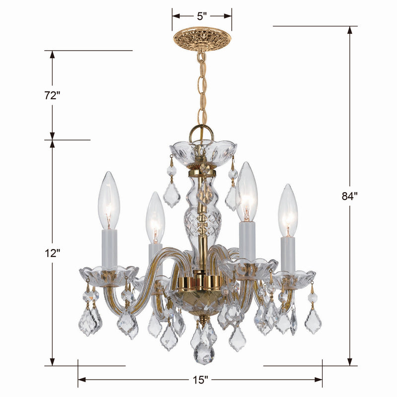 Crystorama 1064-PB-CL-SAQ Traditional Crystal Four Light Mini Chandelier Polished Brass Alternate Image.jpg