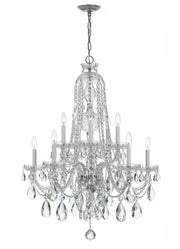 Crystorama 1110-CH-CL-MWP Traditional Crystal Ten Light Chandelier Polished Chrome Main Image.jpg
