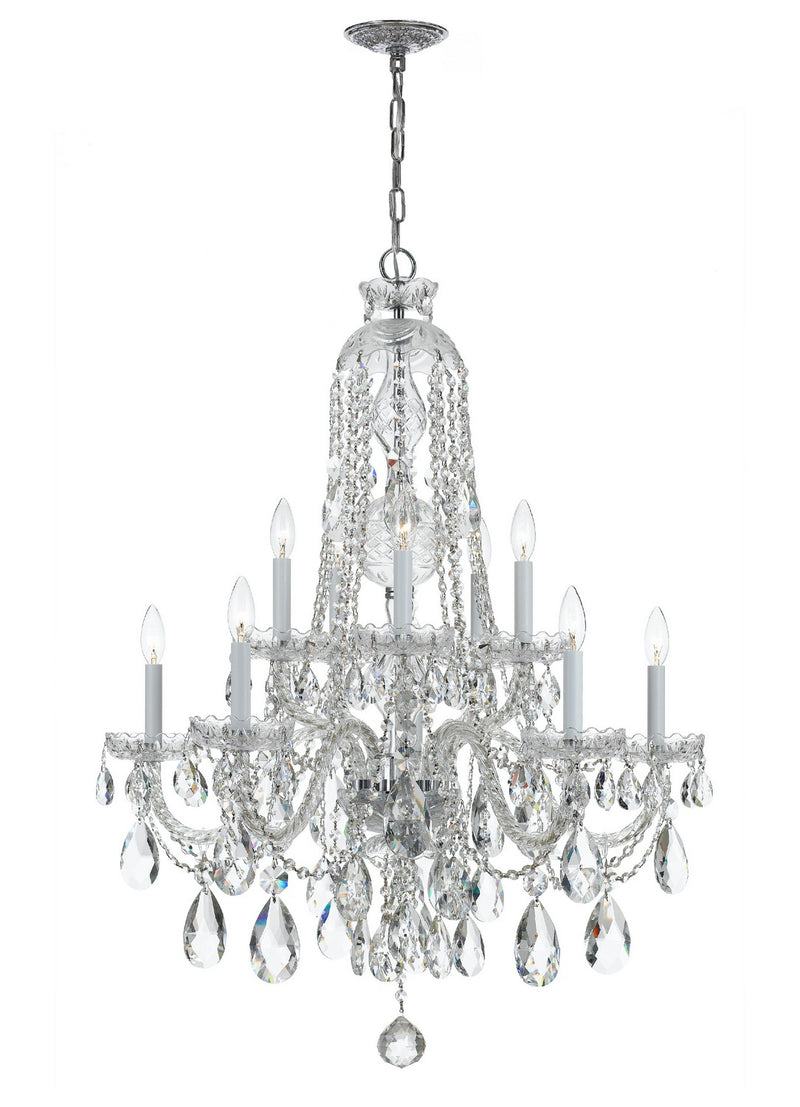 Crystorama 1110-CH-CL-MWP Traditional Crystal Ten Light Chandelier Polished Chrome Main Image.jpg