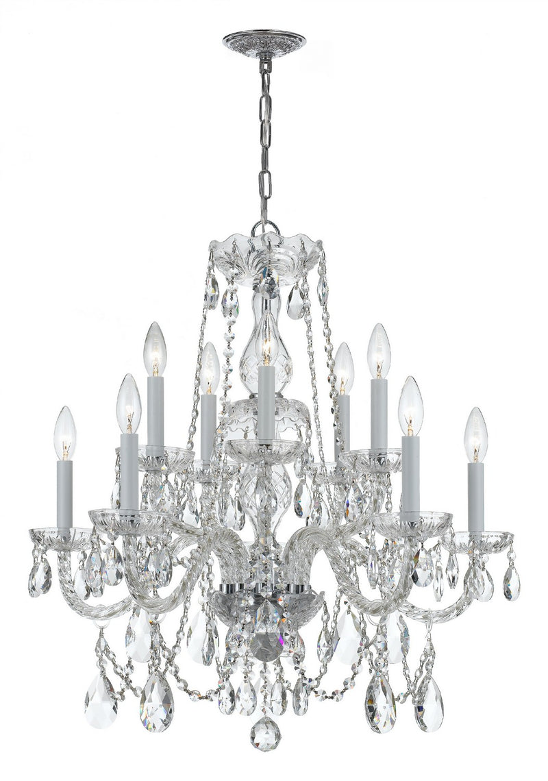 Crystorama 1130-CH-CL-MWP Traditional Crystal Ten Light Chandelier Polished Chrome Main Image.jpg