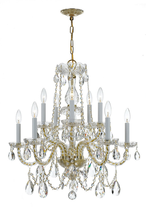 Crystorama 1130-PB-CL-MWP Traditional Crystal Ten Light Chandelier Polished Brass Main Image.jpg