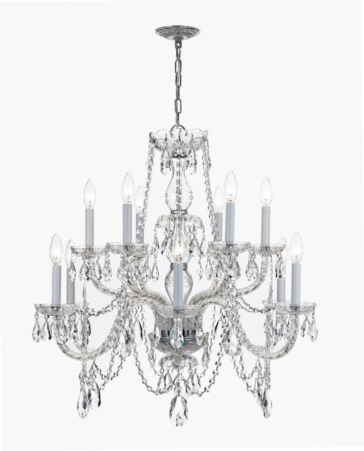 Crystorama 1135-CH-CL-SAQ Traditional Crystal 12 Light Chandelier Polished Chrome Main Image.jpg