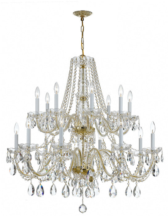 Crystorama 1139-PB-CL-MWP Traditional Crystal 16 Light Chandelier Polished Brass Main Image.jpg