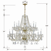 Crystorama 1139-PB-CL-S Traditional Crystal 16 Light Chandelier Polished Brass Alternate Image 2.jpg
