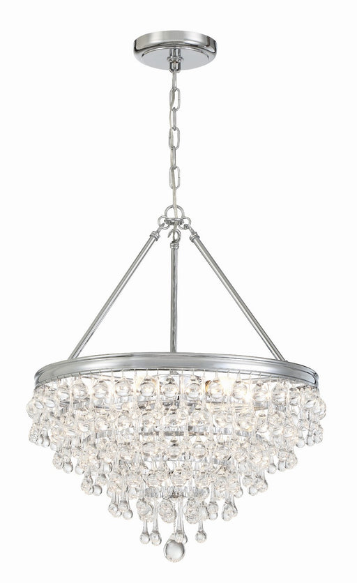 Crystorama 136-CH Calypso Six Light Chandelier Polished Chrome Main Image.jpg