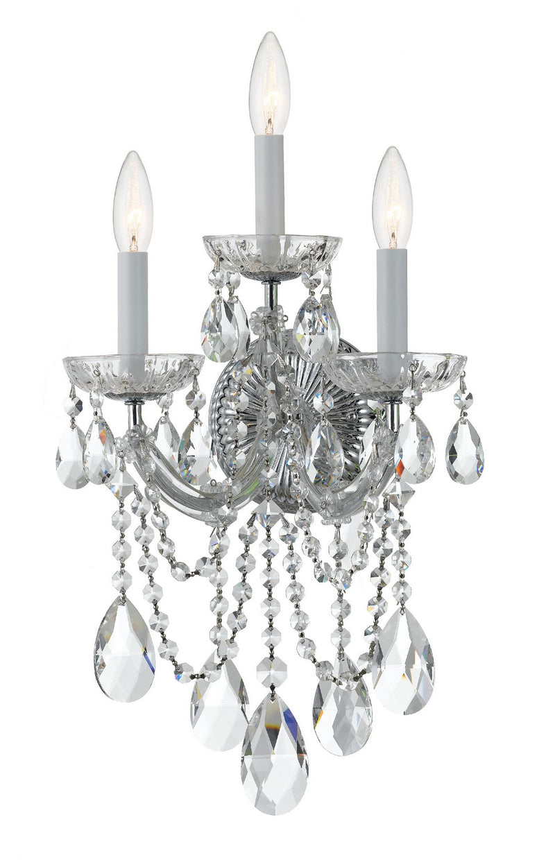 Crystorama 4423-CH-CL-S Maria Theresa Three Light Wall Sconce Polished Chrome Main Image.jpg