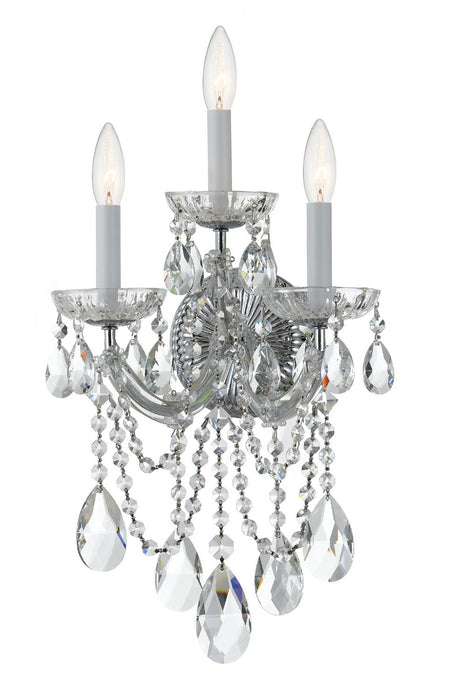 Crystorama 4423-CH-CL-SAQ Maria Theresa Three Light Wall Sconce Polished Chrome Main Image.jpg