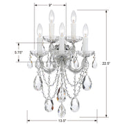 Crystorama 4425-CH-CL-SAQ Maria Theresa Five Light Wall Sconce Polished Chrome Alternate Image.jpg