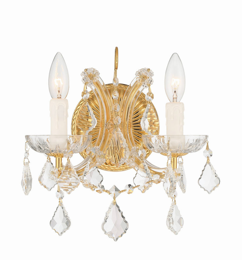 Crystorama 4472-GD-CL-SAQ Maria Theresa Two Light Wall Sconce Gold Main Image.jpg