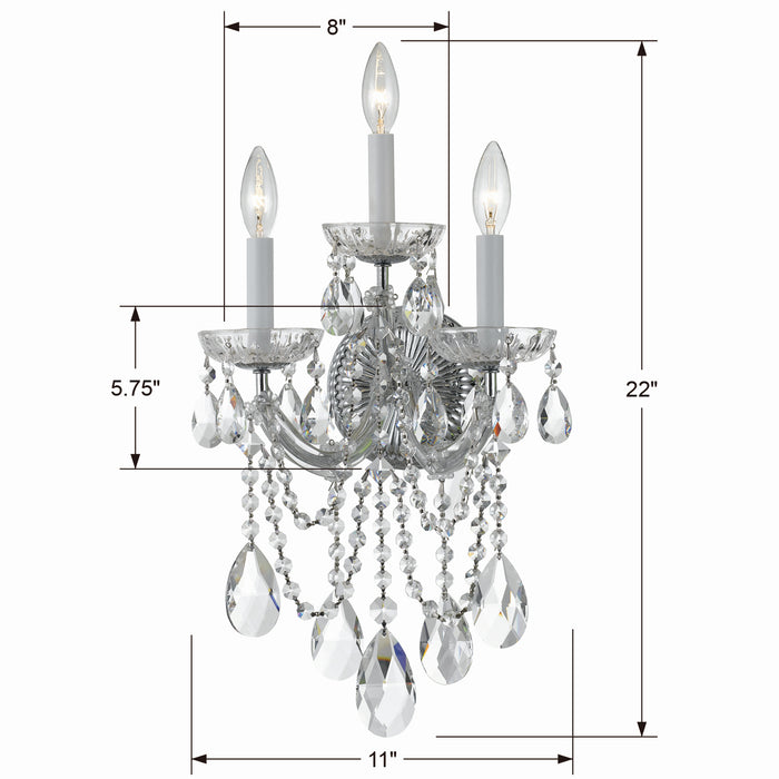 Crystorama 4423-CH-CL-MWP Maria Theresa Three Light Wall Sconce Polished Chrome Alternate Image.jpg