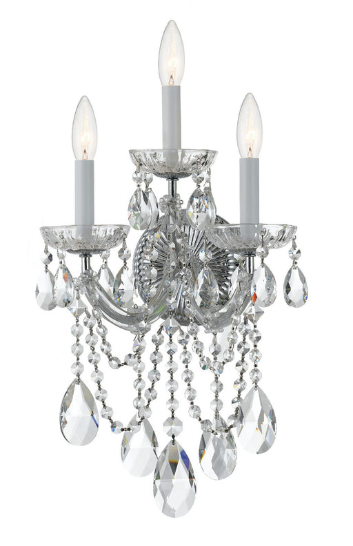 Crystorama 4423-CH-CL-MWP Maria Theresa Three Light Wall Sconce Polished Chrome Main Image.jpg