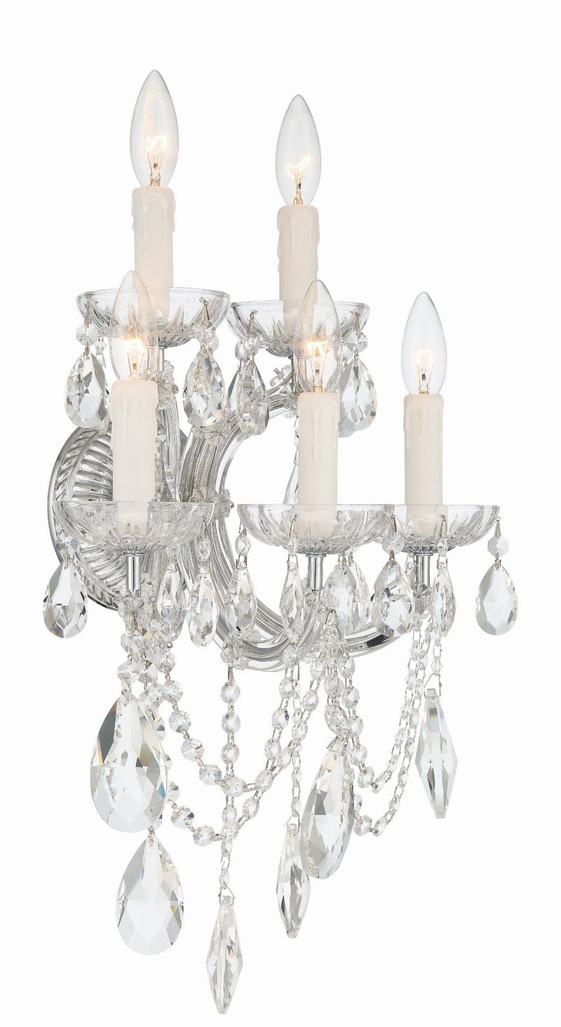 Crystorama 4425-CH-CL-MWP Maria Theresa Five Light Wall Sconce Polished Chrome Alternate Image 4.jpg