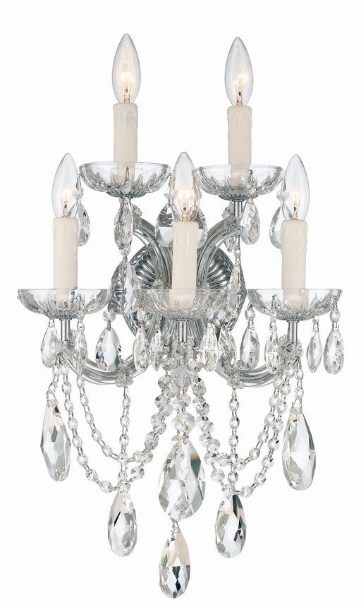 Crystorama 4425-CH-CL-MWP Maria Theresa Five Light Wall Sconce Polished Chrome Main Image.jpg