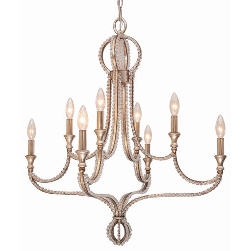 Crystorama 6768-DT Garland Eight Light Chandelier Distressed Twilight Main Image.jpg