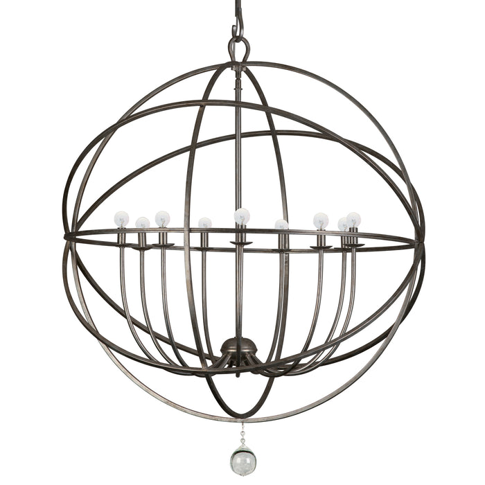 Crystorama 9229-EB Solaris Nine Light Chandelier English Bronze Alternate Image.jpg