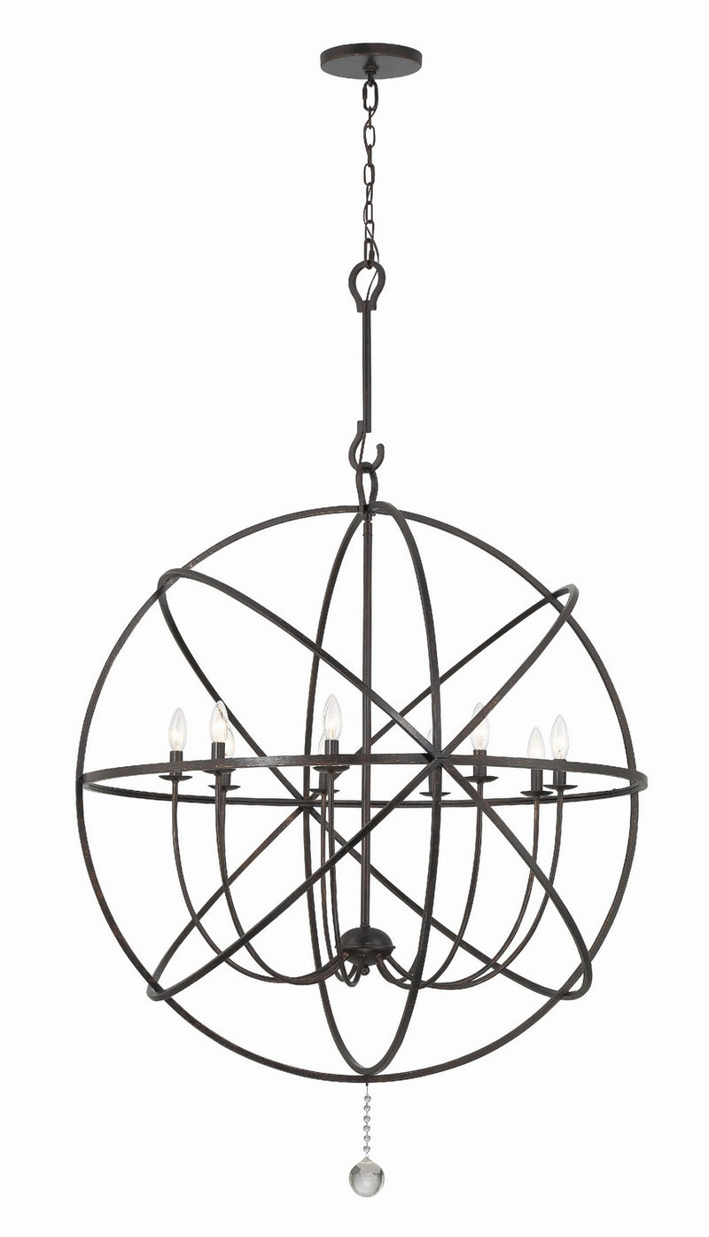 Crystorama 9229-EB Solaris Nine Light Chandelier English Bronze Main Image.jpg
