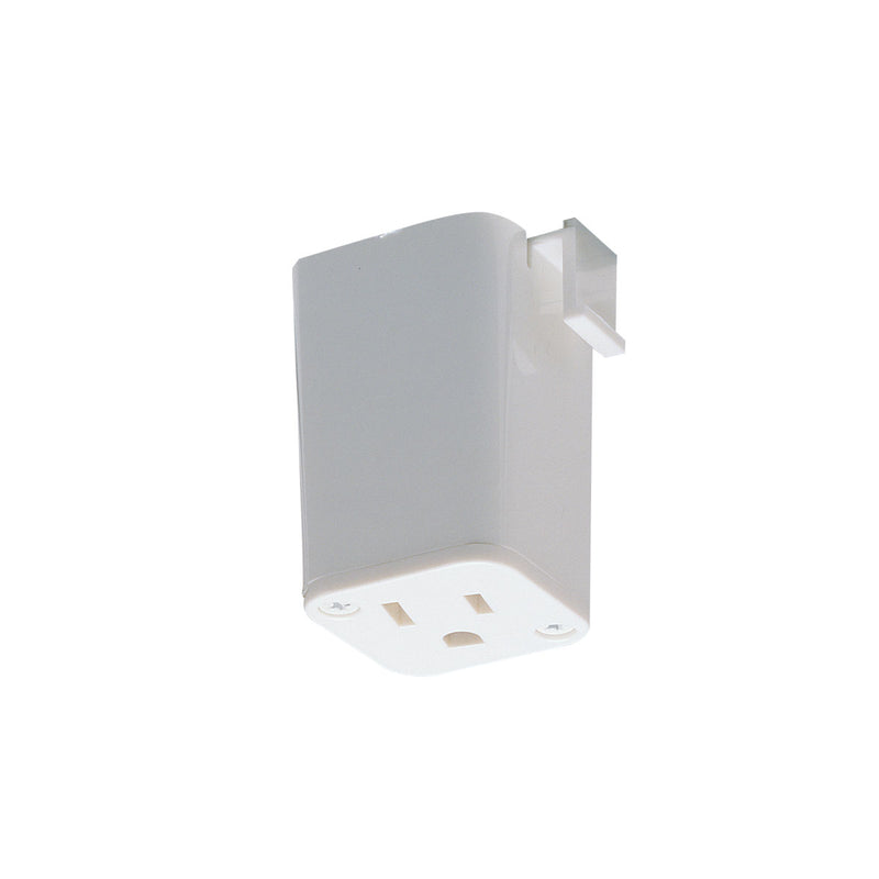 Nora Lighting NT-327W Track Outlet Adaptor, 1 Or 2 Circuit Track, White Main Image.jpg