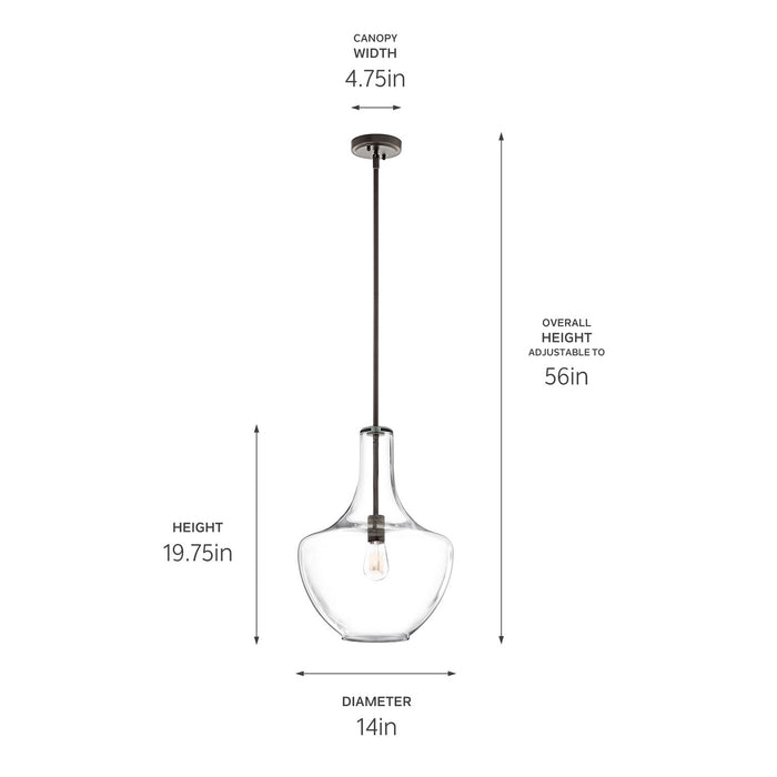 Kichler 42046OZ One Light Pendant, Olde Bronze (4)