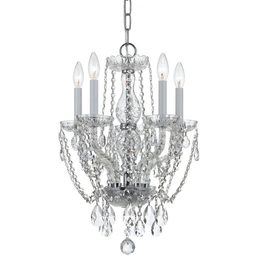 Crystorama 1129-CH-CL-SAQ Traditional Crystal Five Light Mini Chandelier Polished Chrome Main Image.jpg