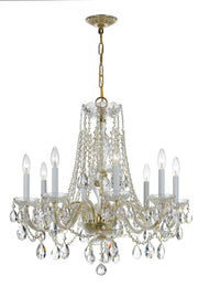Crystorama 1138-PB-CL-SAQ Traditional Crystal Eight Light Chandelier Polished Brass Main Image.jpg