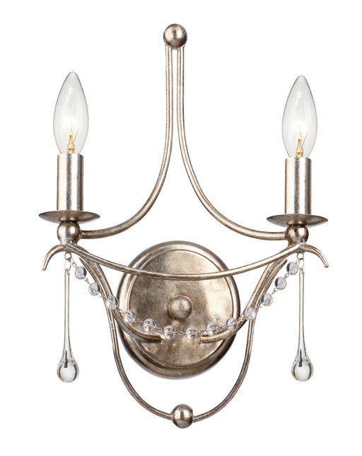 Crystorama 422-SA Metro Two Light Wall Sconce Antique Silver Main Image.jpg