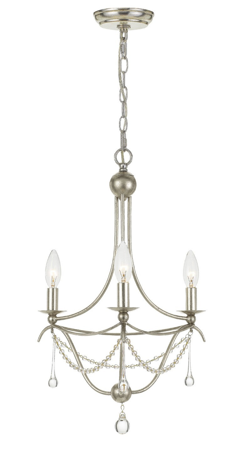 Crystorama 423-SA Metro Three Light Mini Chandelier Antique Silver Main Image.jpg