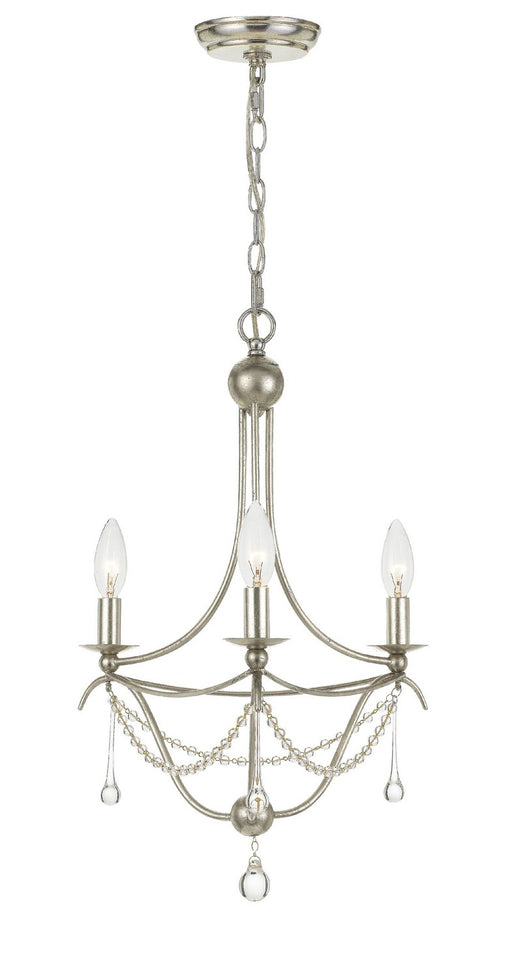 Crystorama 423-SA Metro Three Light Mini Chandelier Antique Silver Main Image.jpg